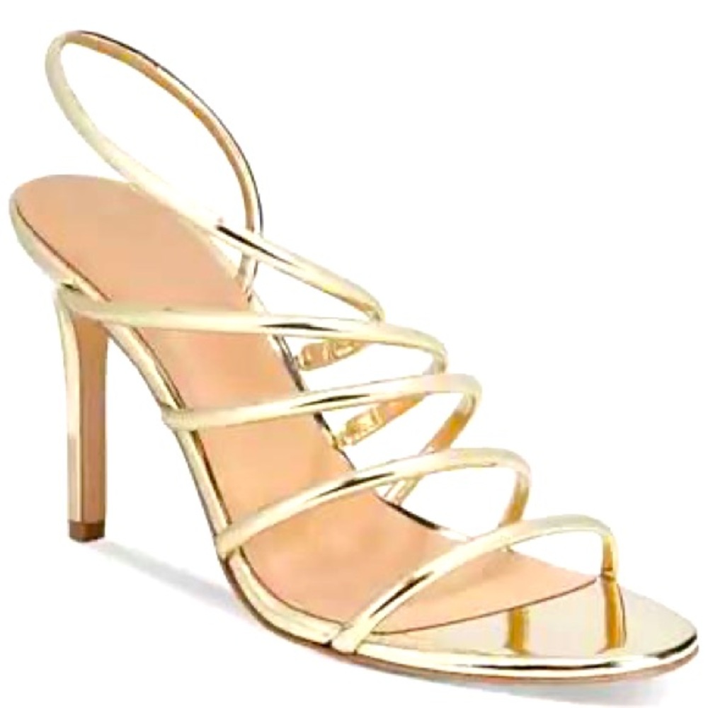 Gorgeous INC International Concepts Gold Strappy High Heel Sandals. New. Size 10